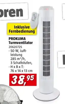 Bauhaus Proklima turmventilator Angebot