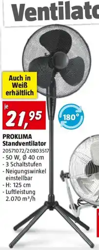 Bauhaus Proklima standventilator Angebot