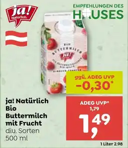 ADEG Ja! natürlich bio buttermilch mit frucht Angebot