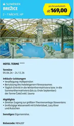 Hofer Reisen Slowenien brežice Angebot
