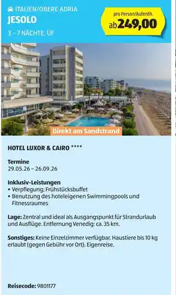 Hofer Reisen Italien/obere adria jesolo Angebot