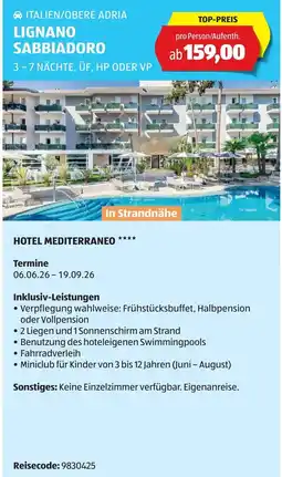 Hofer Reisen Lignano sabbiadoro Angebot