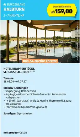 Hofer Reisen Burgenland halbturn Angebot