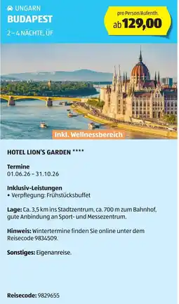 Hofer Reisen Ungarn budapest Angebot