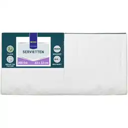 Metro Servietten weiß 2-lagig 33x33cm, Preisangabe ohne MwSt. (Preis inkl. MwSt. 9,59 €), METRO Angebot