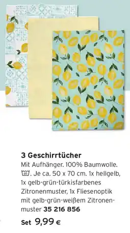 Tchibo Eduscho 3 Geschirrtücher Angebot