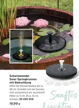 Tchibo Eduscho Schwimmender Solar Springbrunnen mit Beleuchtung Angebot