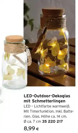 Tchibo Eduscho Led outdoor dekoglas mit schmetterlingen Angebot