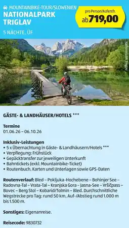 Hofer Reisen Nationalpark triglav Angebot