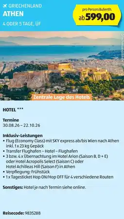 Hofer Reisen Griechenland athen Angebot