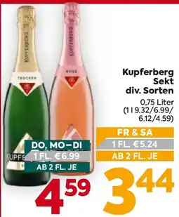 Billa Kupferberg Sekt div. Sorten Angebot
