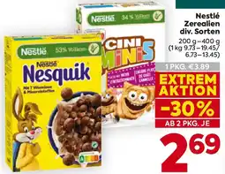 Billa Nestlé Zerealien div. Sorten Angebot
