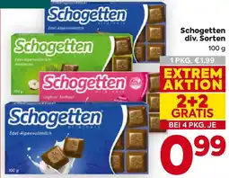 Billa Schogetten div. Sorten Angebot