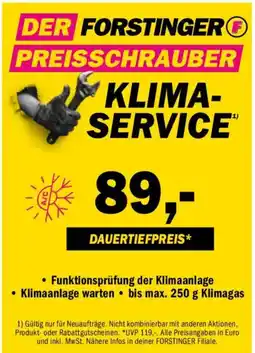 Forstinger Klima- service Angebot