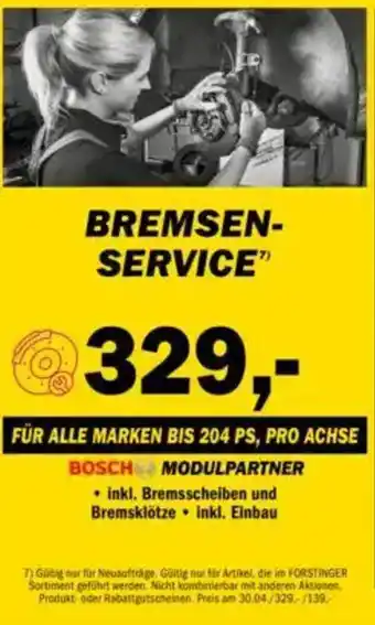 Forstinger Bremsen- service Angebot