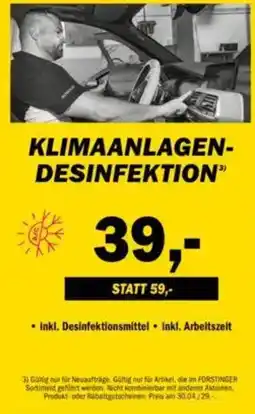 Forstinger Klimaanlagen- desinfektion Angebot