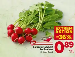 Billa Da komm ich her Radieschen Angebot
