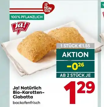 Billa Ja Natürlich Bio Karotten Ciabatta Angebot