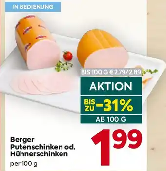 Billa Berger Putenschinken od Hühnerschinken Angebot