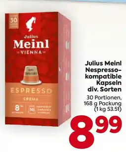 Billa Julius Meinl Nespresso kompatible Kapseln Angebot