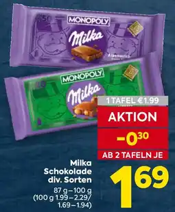 Billa Milka Schokolade Angebot