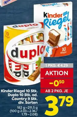 Billa Kinder Riegel Duplo od Country Angebot