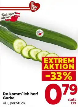 Billa Da komm ich her Gurke Angebot