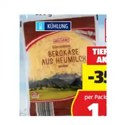 Hofer Heumilch Bergkäse gerieben HOFER Angebot