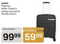 Bipa paklite Potomac Koffer Trolley S schwarz od petrol Angebot