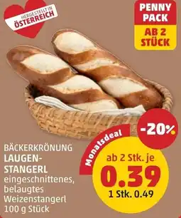 PENNY Bäckerkrönung laugen- stangerl Angebot