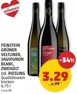 PENNY Feinstein grüner veltliner, veldiner sauvignon blanc, od. riesling Angebot