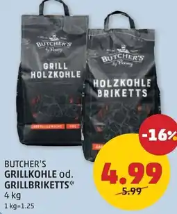 PENNY Butcher's grillkohle od. grillbriketts Angebot