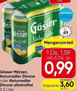 Spar Gösser märzen, naturradler zitrone oder naturradler zitrone alkoholfrei Angebot