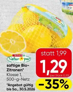 Spar Saftige bio- zitronen Angebot