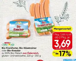 Spar Bio-Frankfurter, Bio-Käsekrainer oder Bio-Knacker Angebot