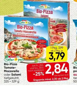 Spar Bio-pizza tomate-mozzarella oder salami Angebot