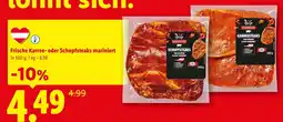 Lidl Frische karree- oder schopfsteaks mariniert Angebot