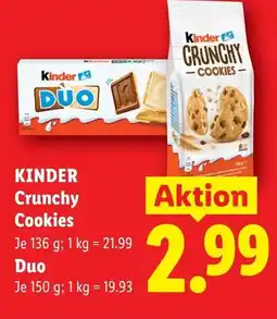 Lidl Kinder crunchy cookies Angebot