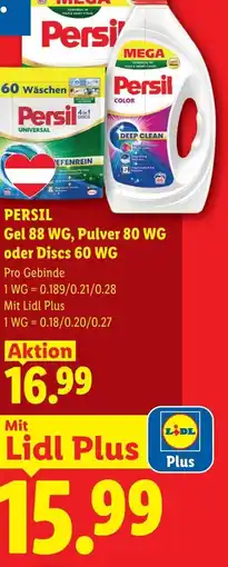 Lidl Persil gel 88 wg, pulver 80 wg oder discs 60 wg Angebot