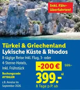 Lidl Türkei & griechenland lykische küste & rhodos Angebot