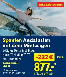 Lidl Spanien andalusien mit dem mietwagen Angebot