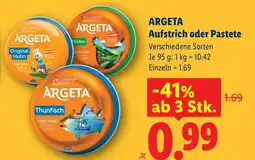 Lidl Argeta aufstrich oder pastete Angebot