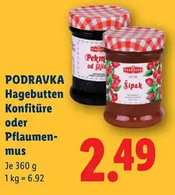 Lidl Podravka hagebutten konfitüre pflaumen- mus Angebot