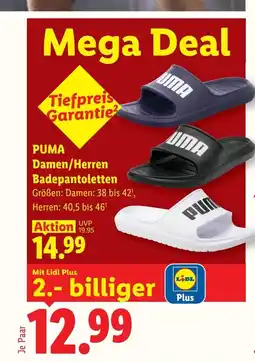 Lidl Puma damen/herren badepantoletten Angebot