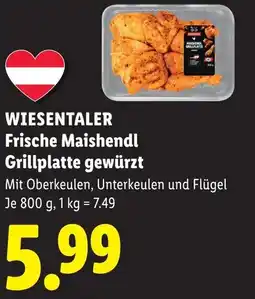 Lidl Wiesentaler frische maishendl grillplatte gewürzt Angebot