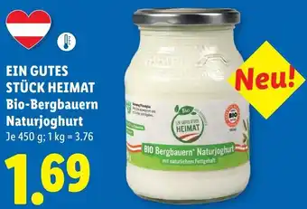 Lidl Ein gutes stück heimat bio-bergbauern naturjoghurt Angebot
