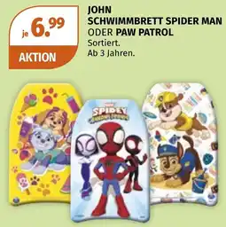 Müller John schwimmbrett spider man oder paw patrol Angebot