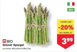 MPreis BIo Grüner Spargel Angebot