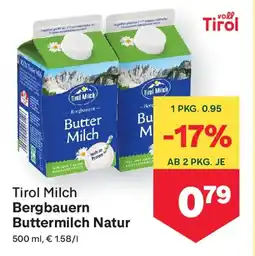 MPreis Tirol Milch Bergbauern Buttermilch Angebot