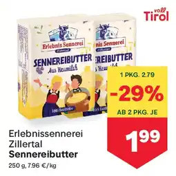 MPreis Erlebnis Sennerei Zillertal Sennereibutter Angebot